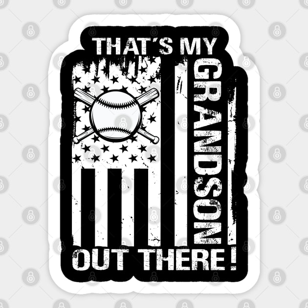 That's My Grandson Out There Baseball Sticker by eyelashget